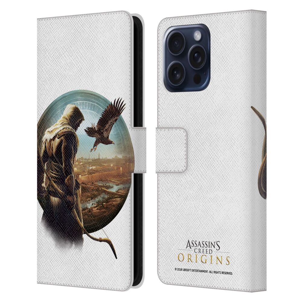 ASSASSINS CREED アサシンクリード - Origins Character Art / Bayek Eagle 2 レザー手帳型 / Apple iPhoneケース - PGS